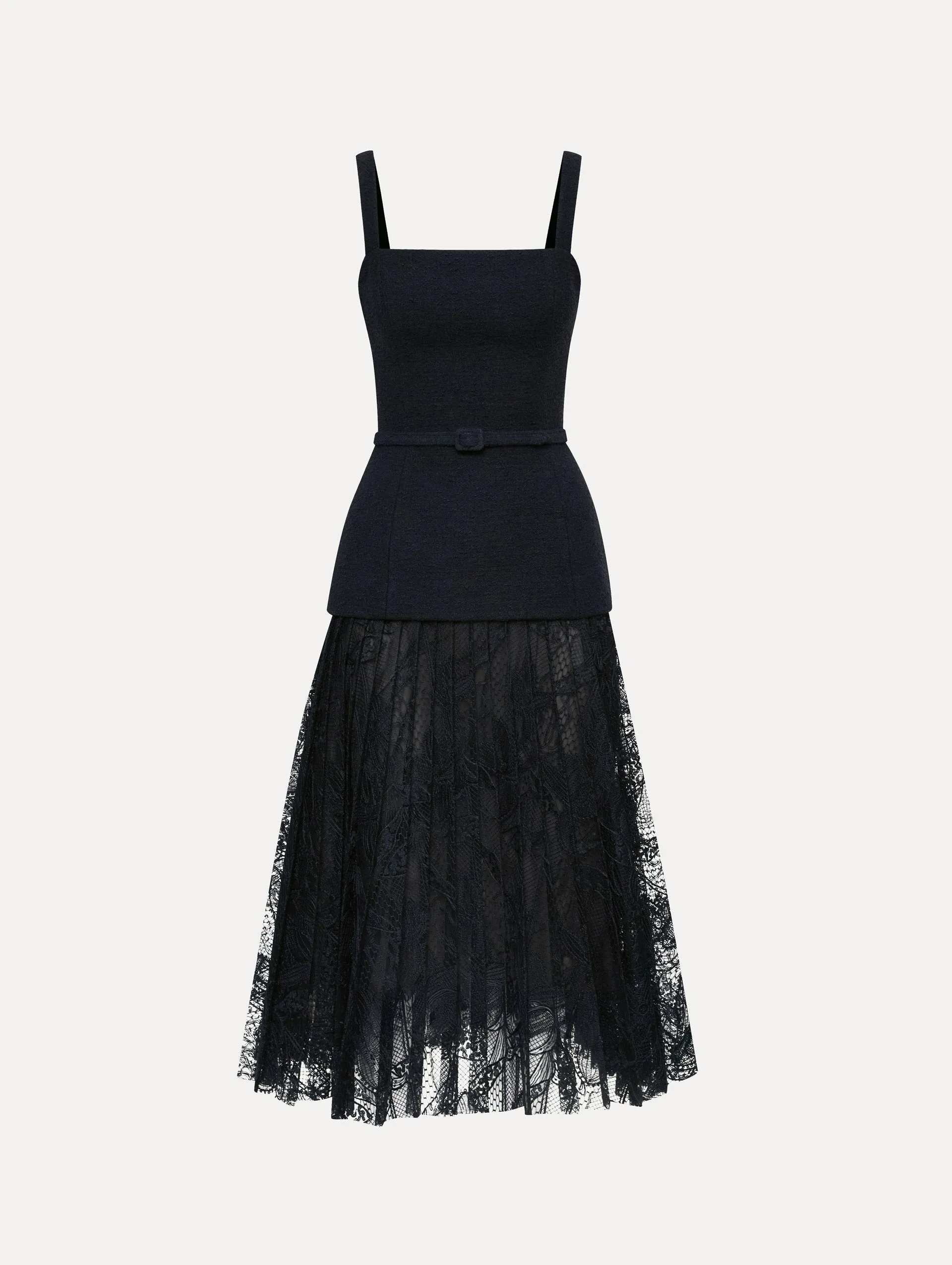 Orchid Guipure & Tweed Dress sold by Oscar de la Renta