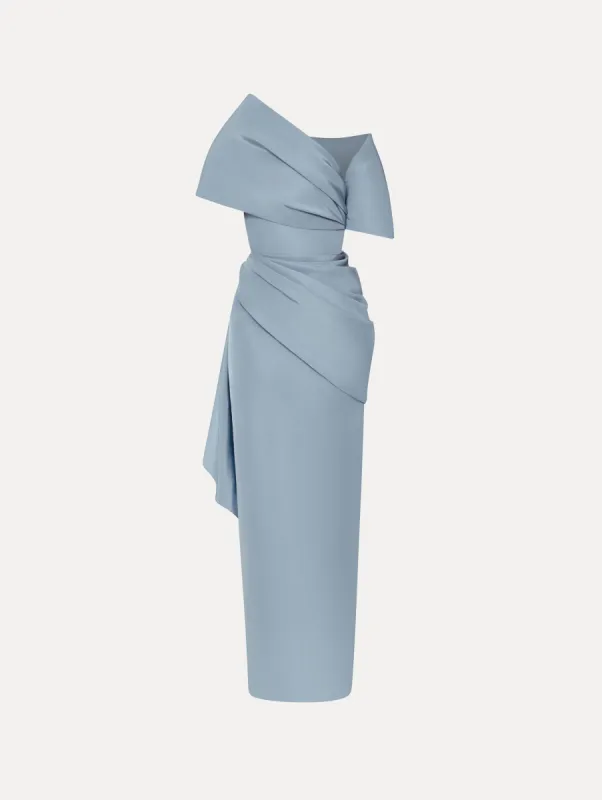 Draped-Detailed Faille Gown sold by Oscar de la Renta