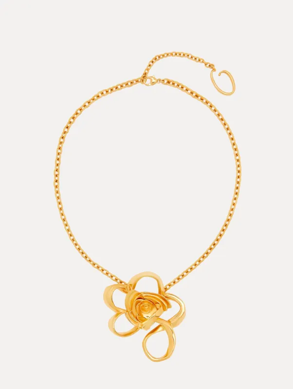 Geometric Rose Pendant Necklace sold by Oscar de la Renta
