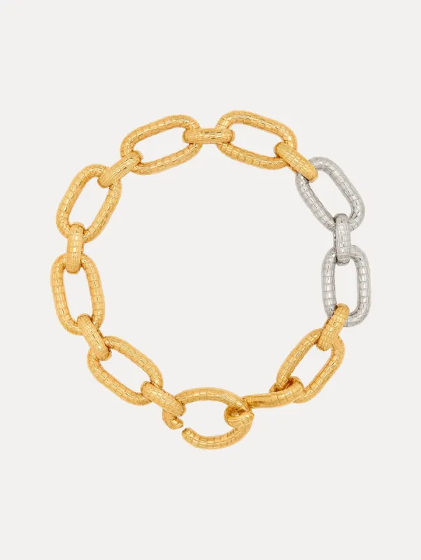 Mosaic O Chain-Link Necklace sold by Oscar de la Renta