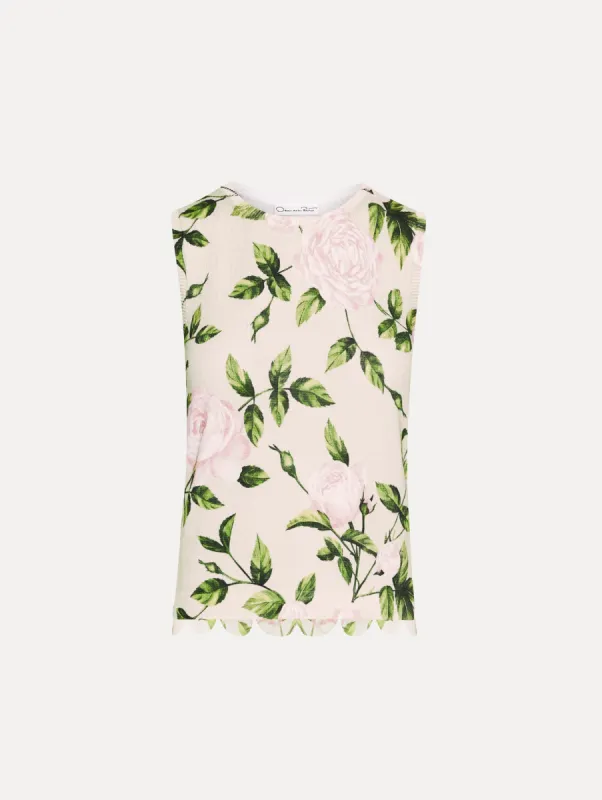 English Rose Printed Tank sold by Oscar de la Renta