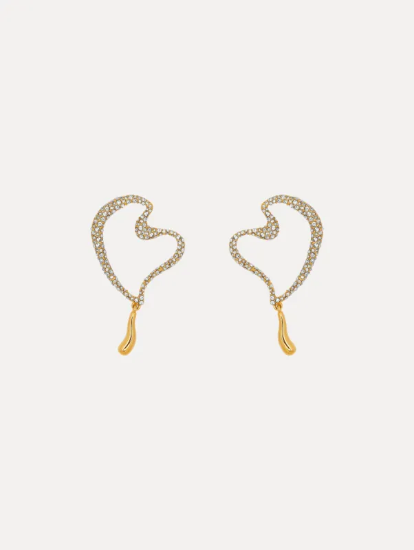 Pavé Heart Earrings sold by Oscar de la Renta
