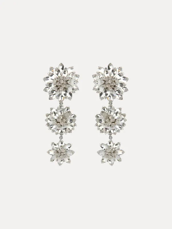 Triple Flower Drop Earrings sold by Oscar de la Renta