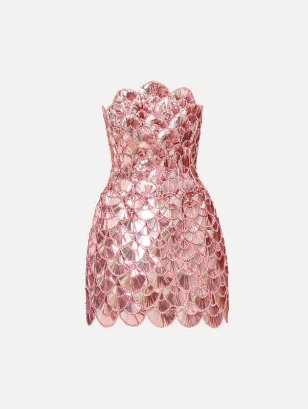 Sequin Scallop Embroidered Dress sold by Oscar de la Renta