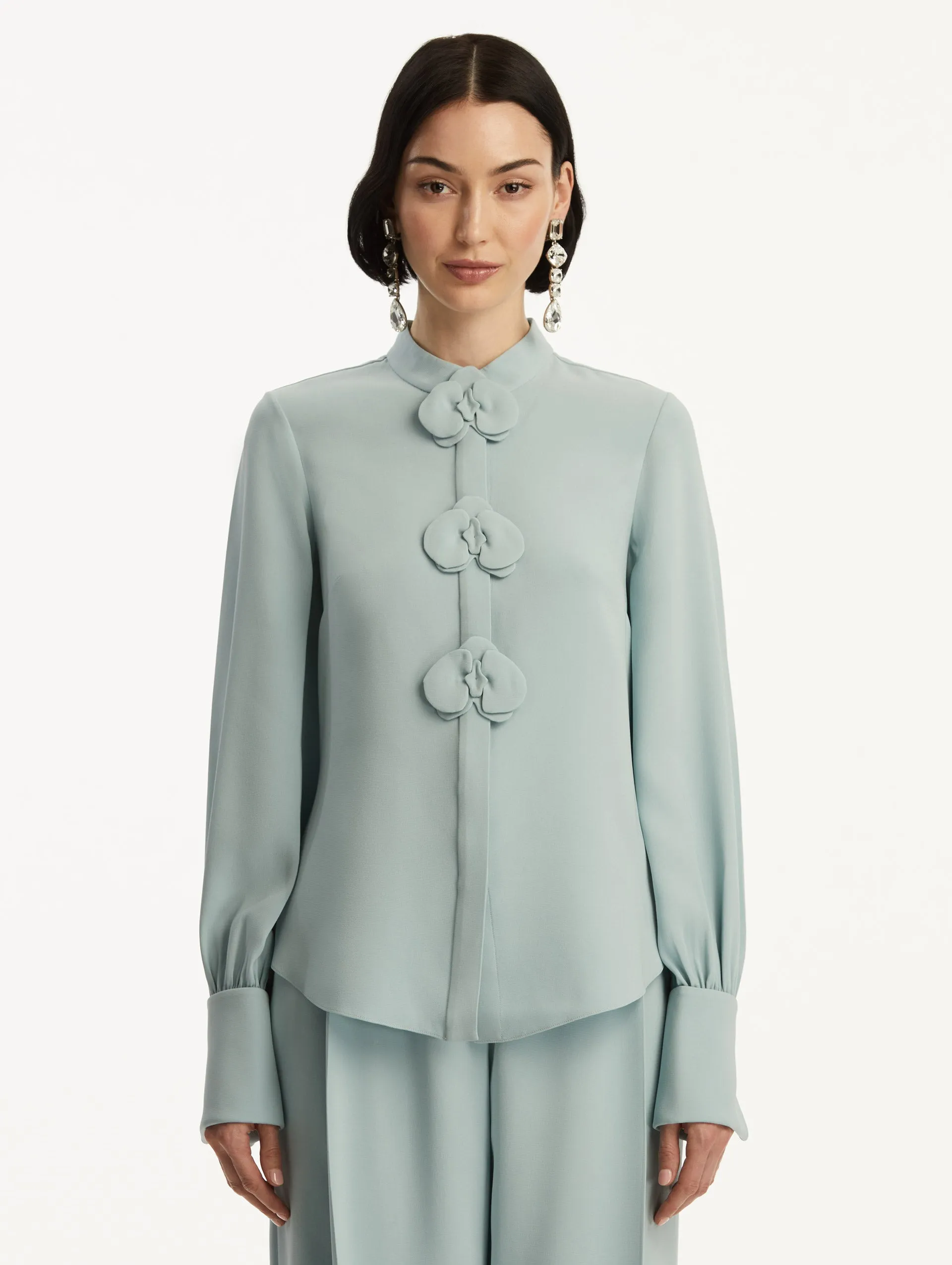 Orchid Silk Georgette Blouse sold by Oscar de la Renta product image thumbnail 2