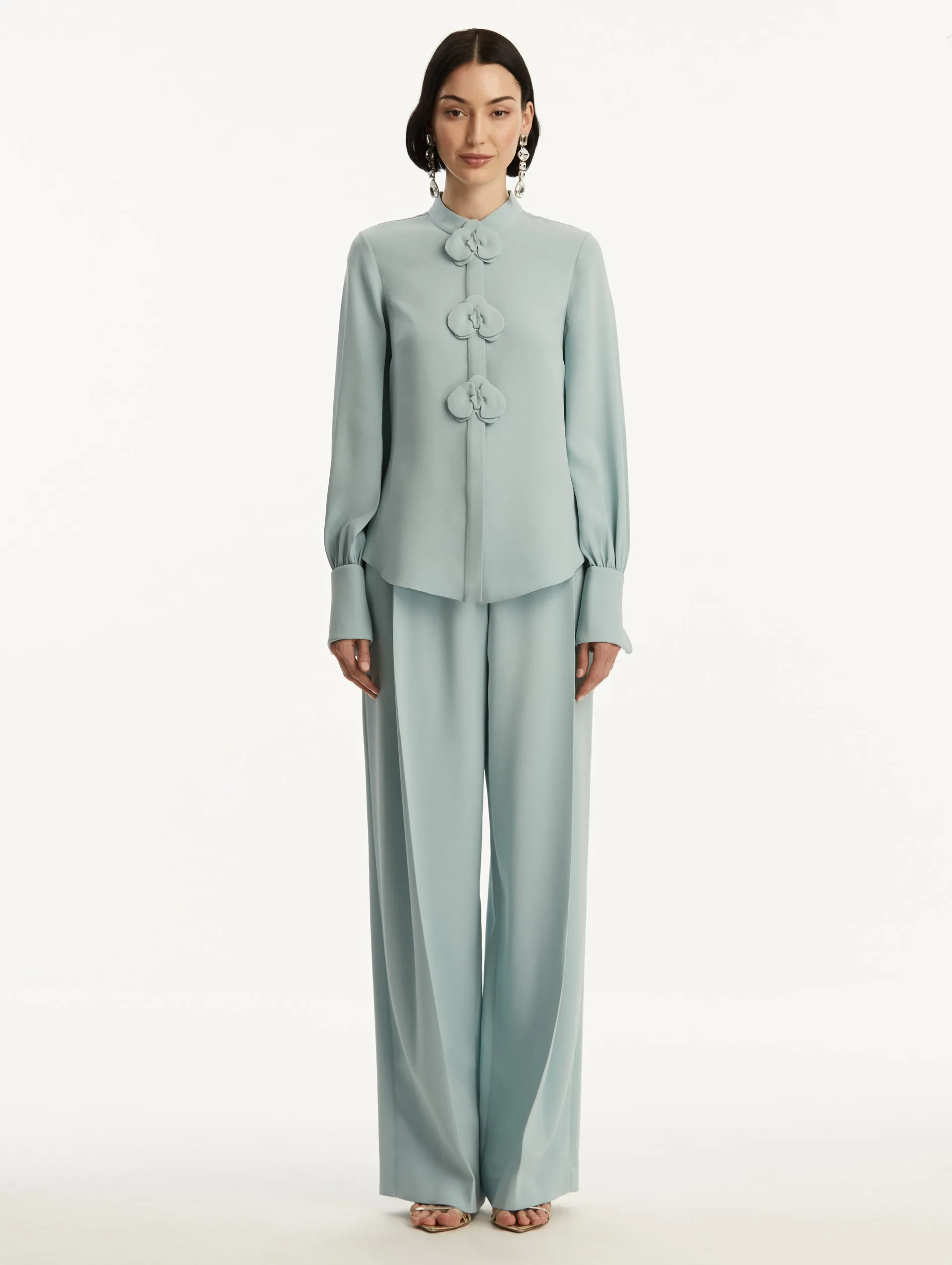 Orchid Silk Georgette Blouse sold by Oscar de la Renta product image thumbnail 3