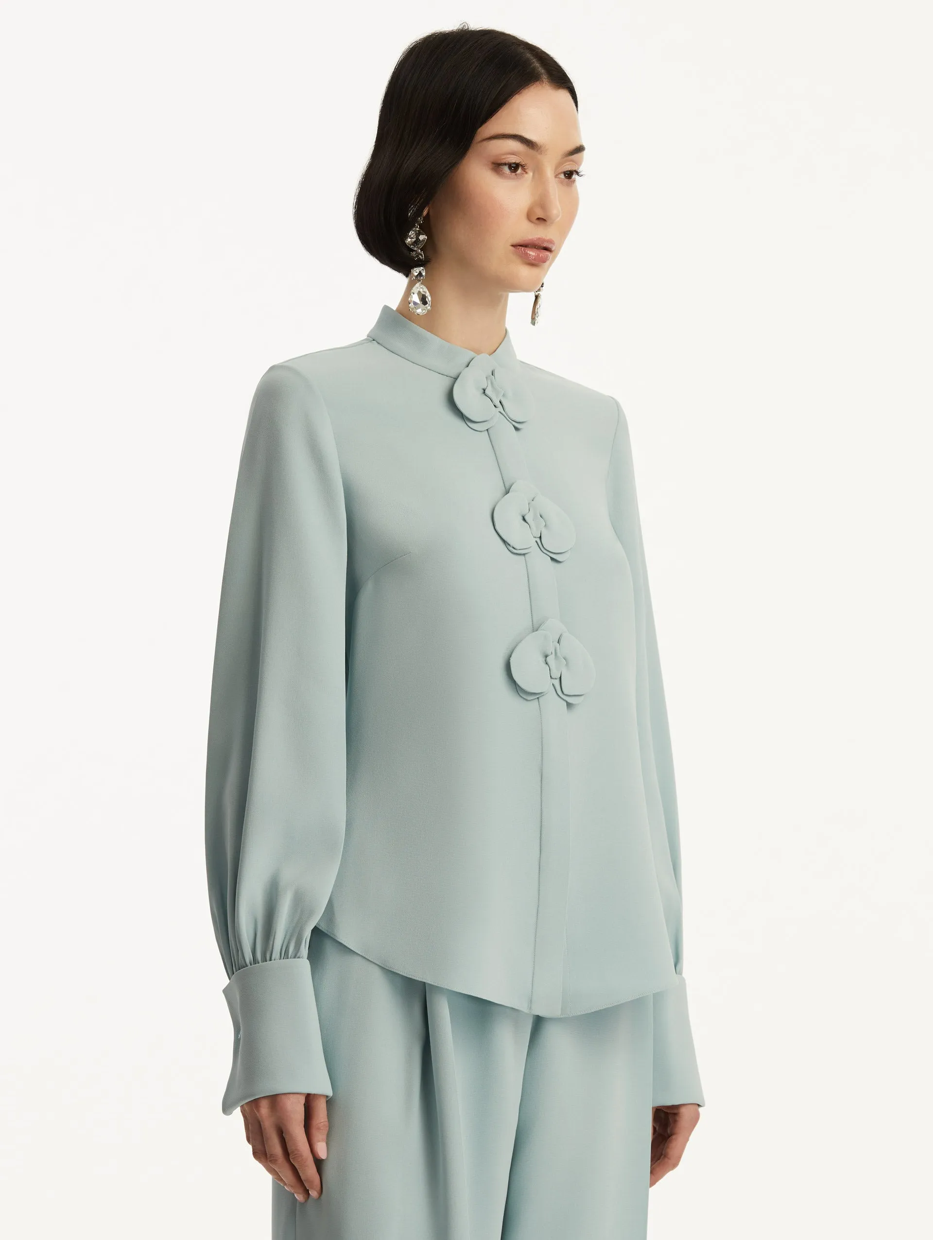 Orchid Silk Georgette Blouse sold by Oscar de la Renta product image thumbnail 5