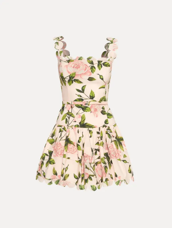 English Rose Cotton Poplin Tiered Dress sold by Oscar de la Renta