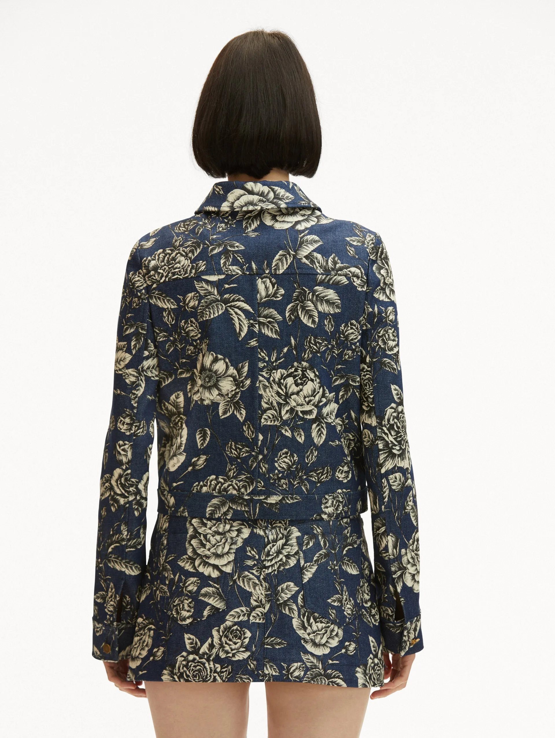 Rose Printed Denim Jacket sold by Oscar de la Renta product image thumbnail 4