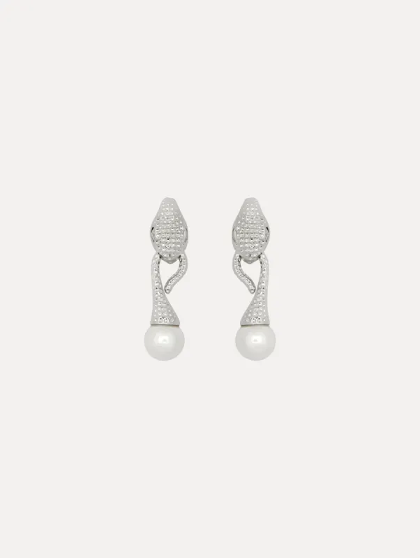 Snake Pearl Drop Earrings sold by Oscar de la Renta