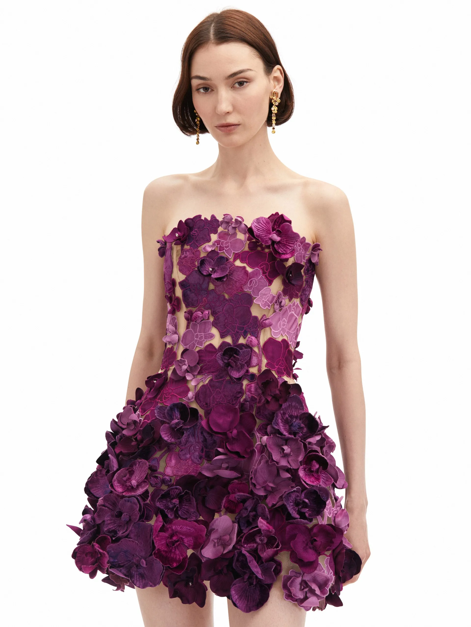 Orchid Embroidered Cocktail Dress sold by Oscar de la Renta product image thumbnail 5