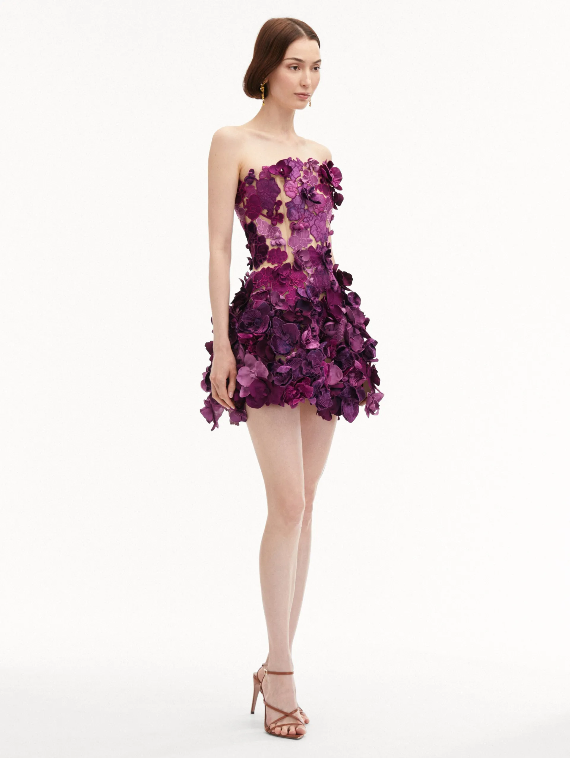 Orchid Embroidered Cocktail Dress sold by Oscar de la Renta product image thumbnail 4