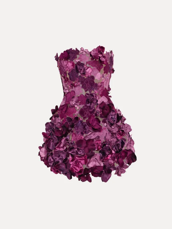 Orchid Embroidered Cocktail Dress sold by Oscar de la Renta