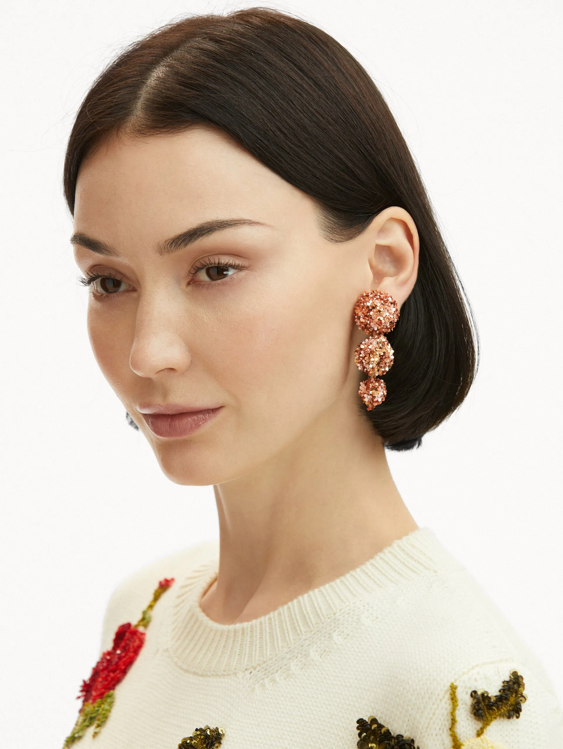 Flower Pompom Drop Earrings sold by Oscar de la Renta product image thumbnail 2