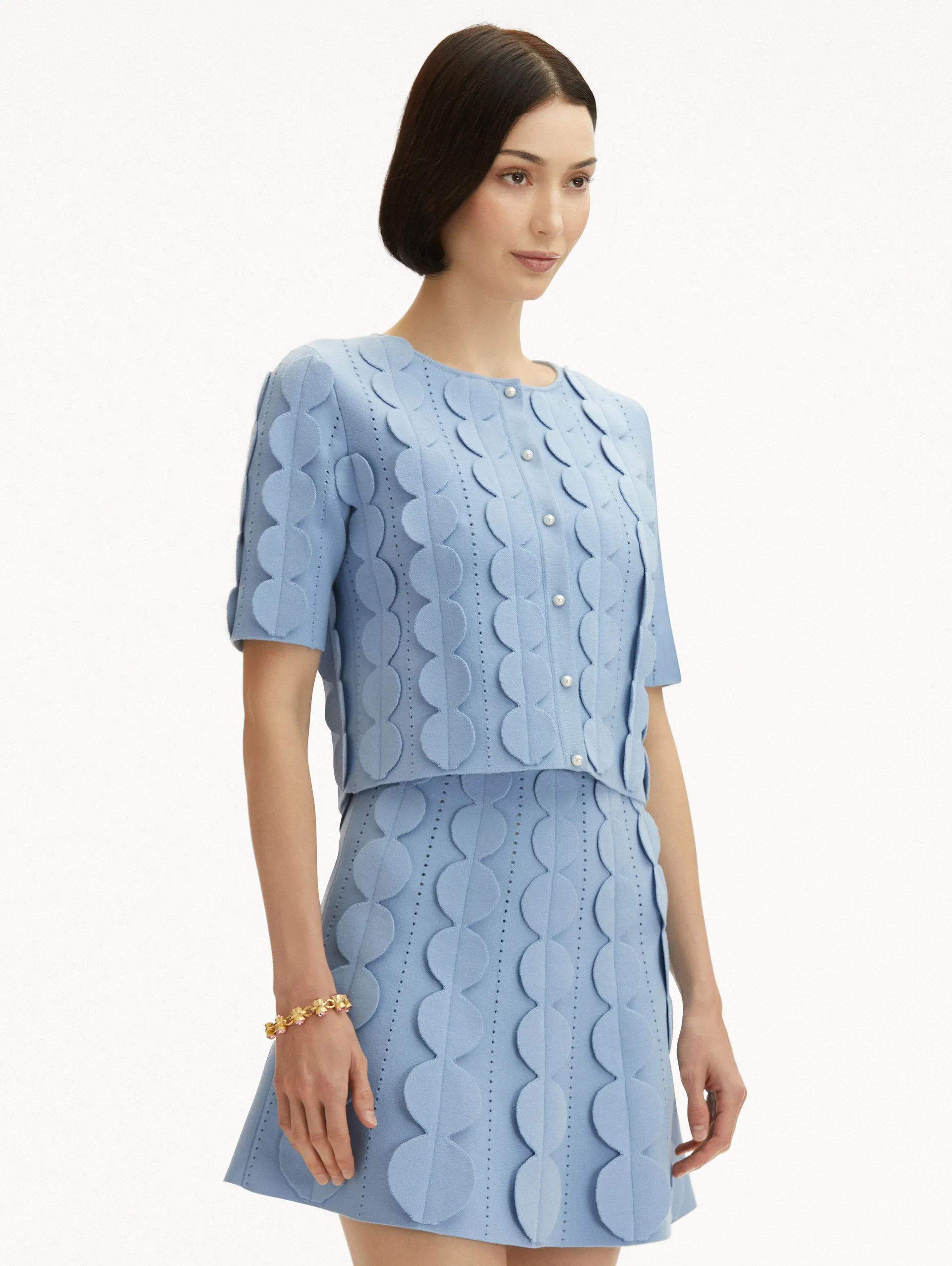 Geometric Circle Cropped Cardigan sold by Oscar de la Renta product image thumbnail 5