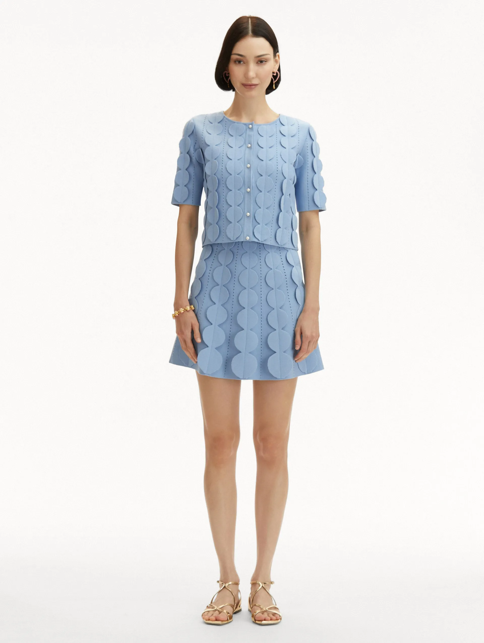 Geometric Circle Cropped Cardigan sold by Oscar de la Renta product image thumbnail 3