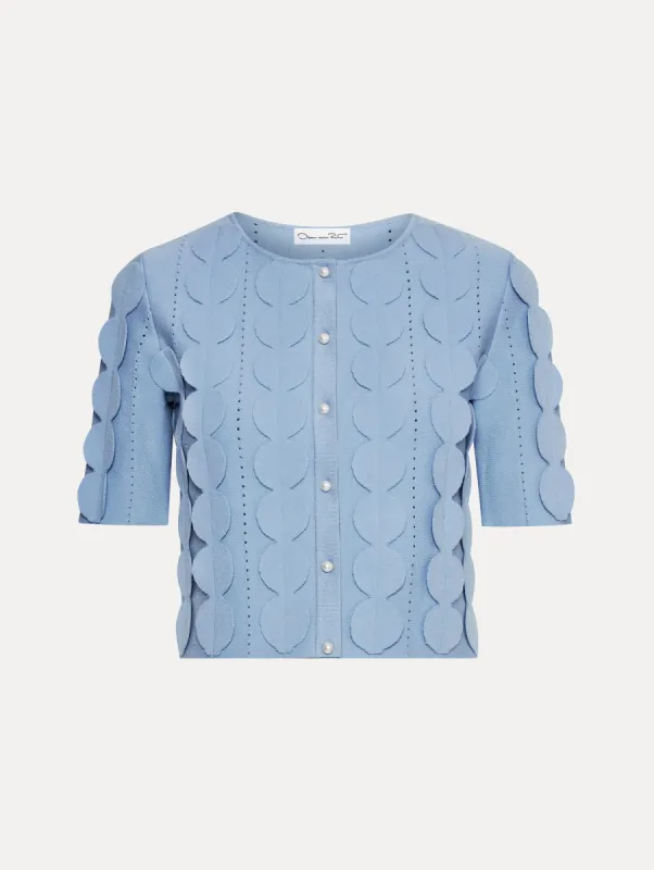 Geometric Circle Cropped Cardigan sold by Oscar de la Renta
