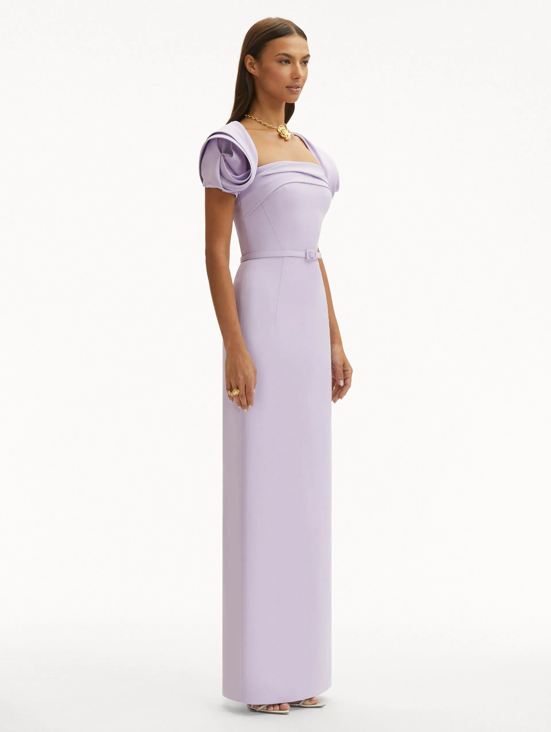 Rosette Sleeve Column Gown sold by Oscar de la Renta product image thumbnail 2