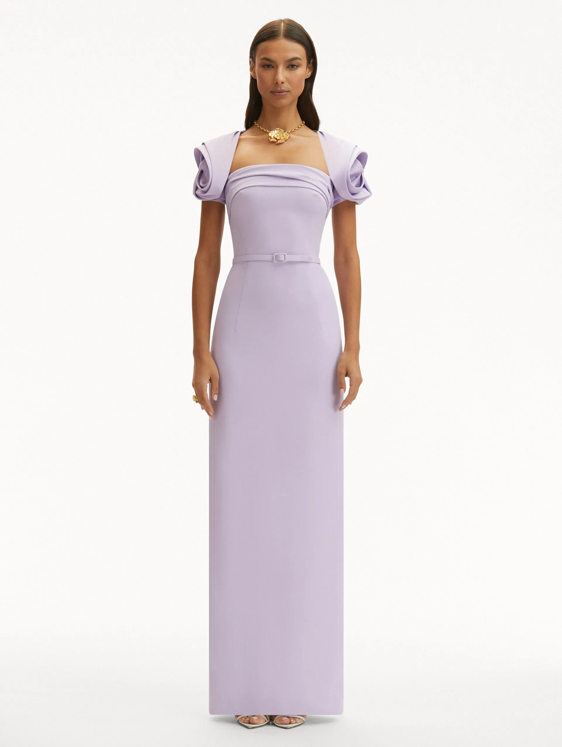 Rosette Sleeve Column Gown sold by Oscar de la Renta product image thumbnail 4