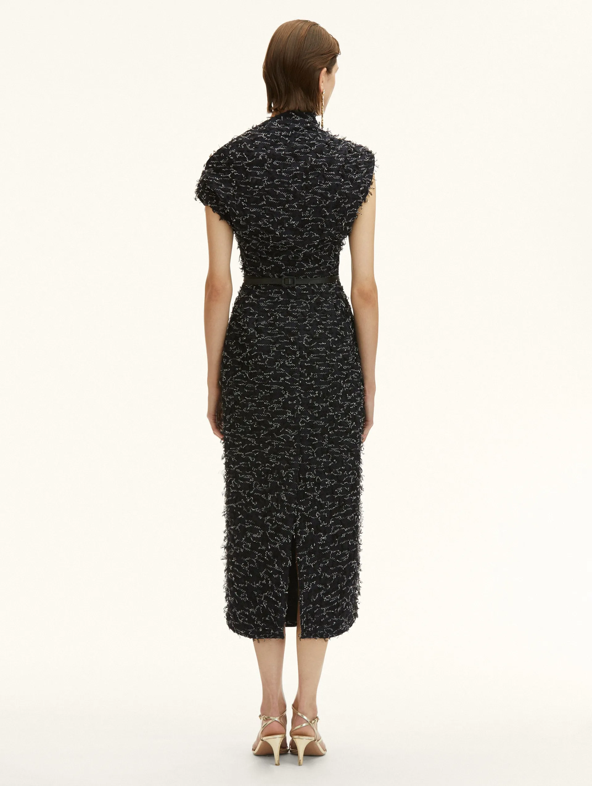 Eyelash Tweed Pencil Dress sold by Oscar de la Renta product image thumbnail 3