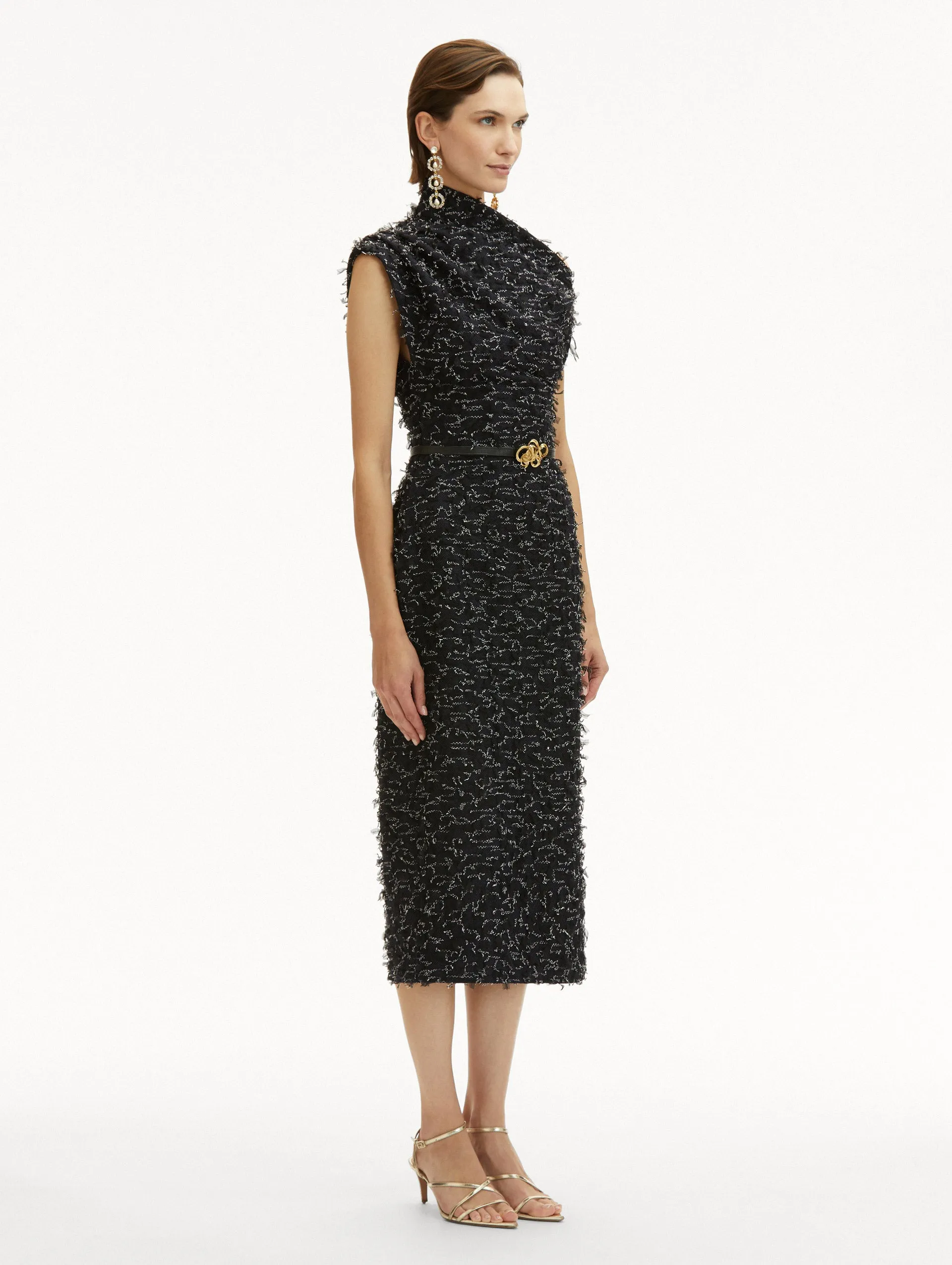 Eyelash Tweed Pencil Dress sold by Oscar de la Renta product image thumbnail 4