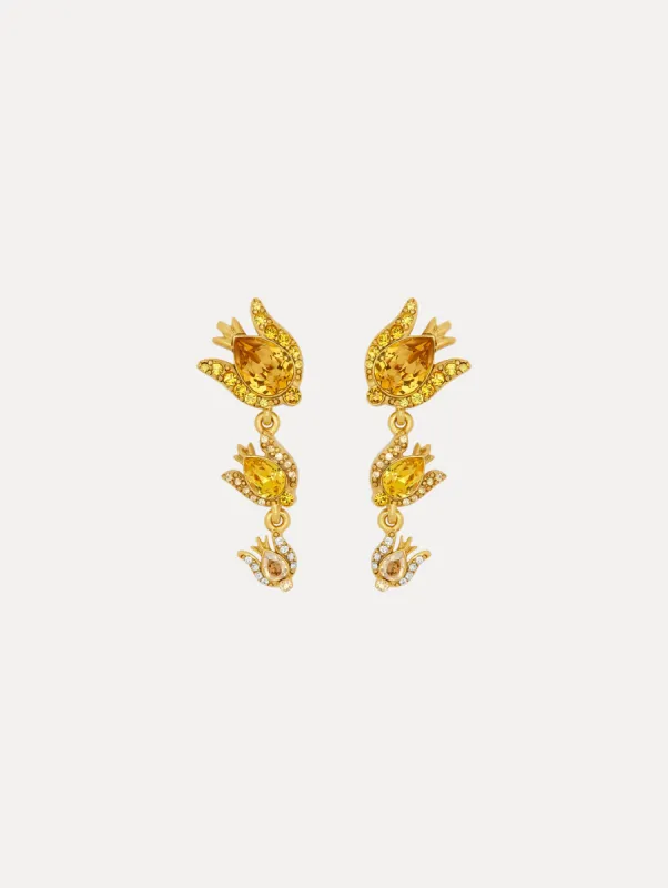 Crystal Rose Drop Earrings sold by Oscar de la Renta