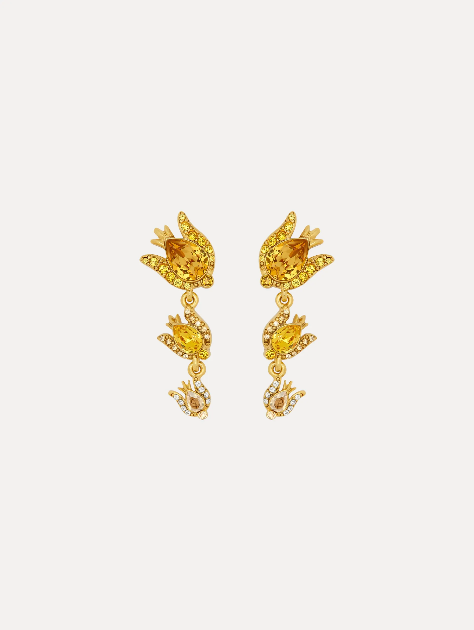 Crystal Rose Drop Earrings sold by Oscar de la Renta