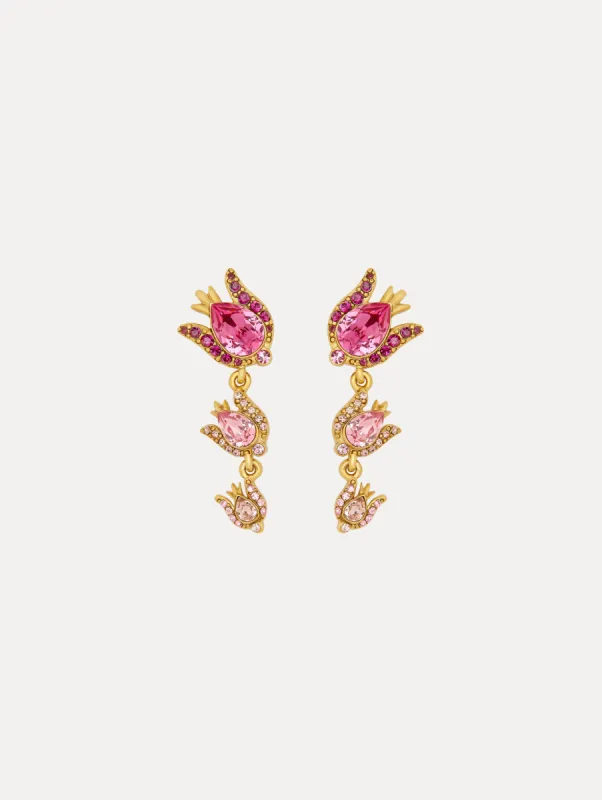 Crystal Rose Drop Earrings sold by Oscar de la Renta