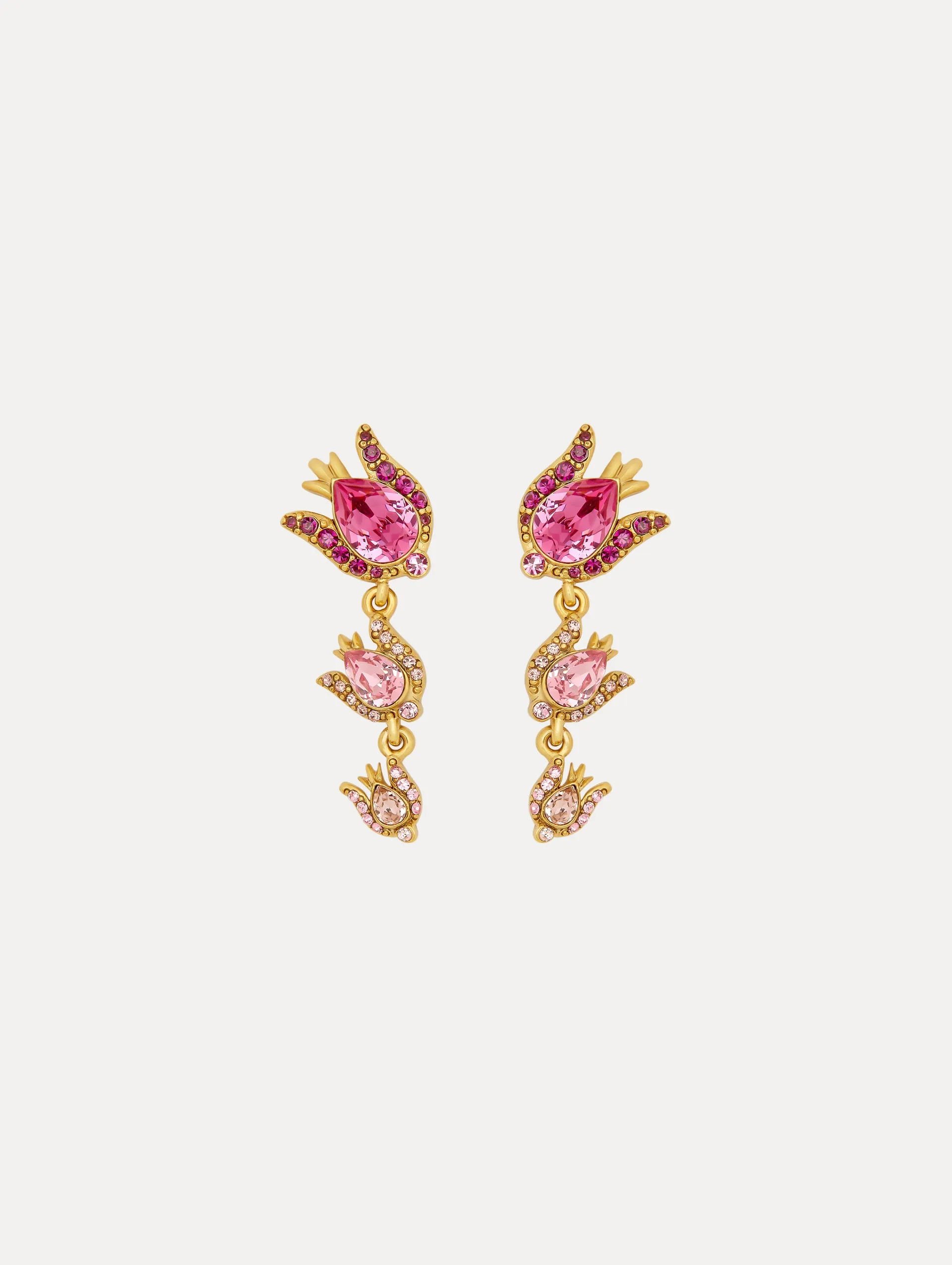 Crystal Rose Drop Earrings sold by Oscar de la Renta