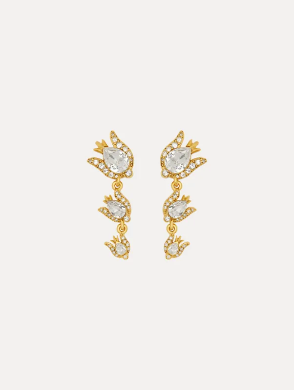 Crystal Rose Drop Earrings sold by Oscar de la Renta