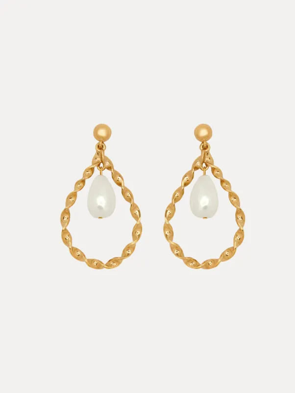 Twisted Pearl Drop Earrings sold by Oscar de la Renta