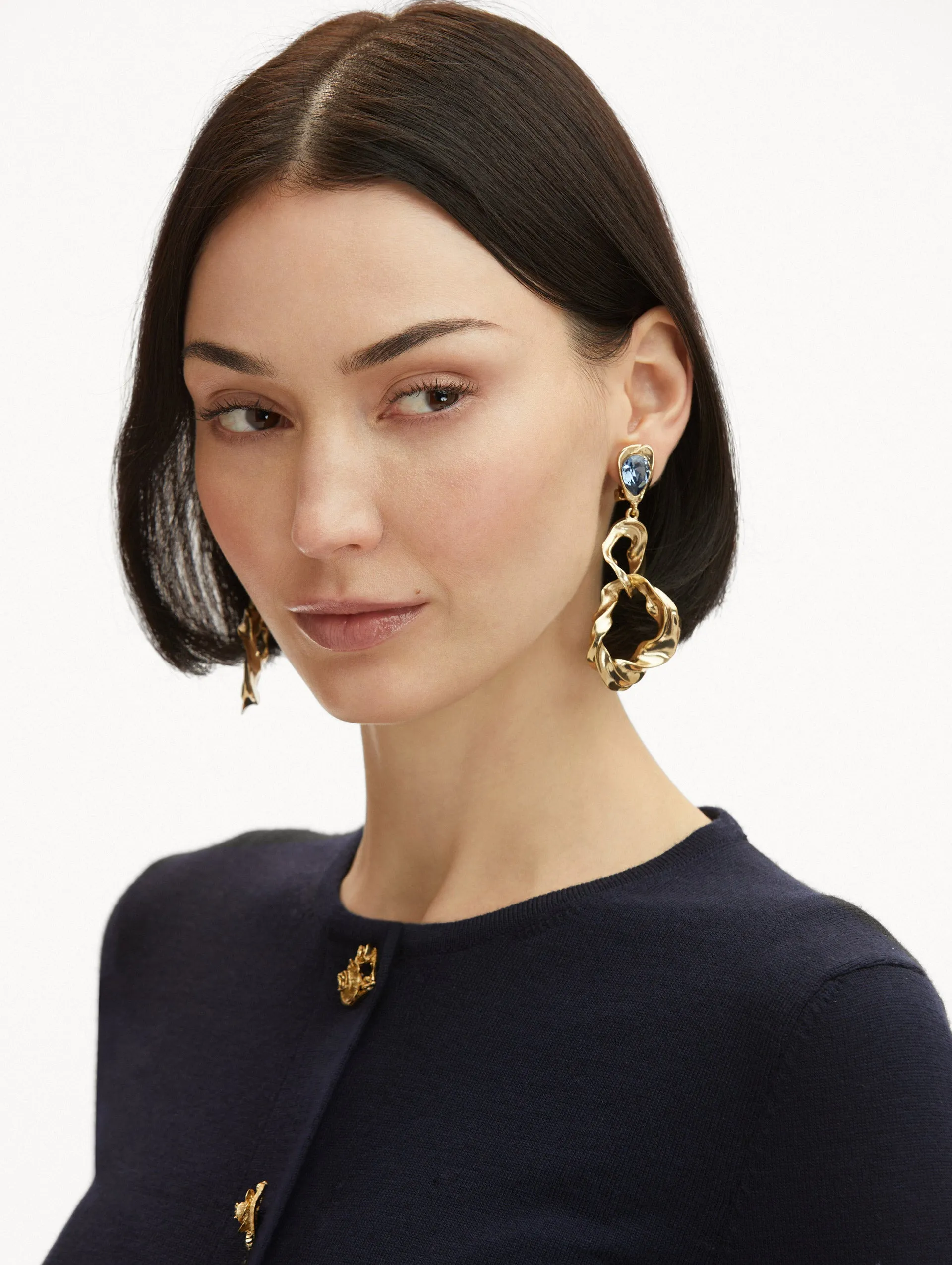 Textured Baroque Clip-On Earrings sold by Oscar de la Renta product image thumbnail 2