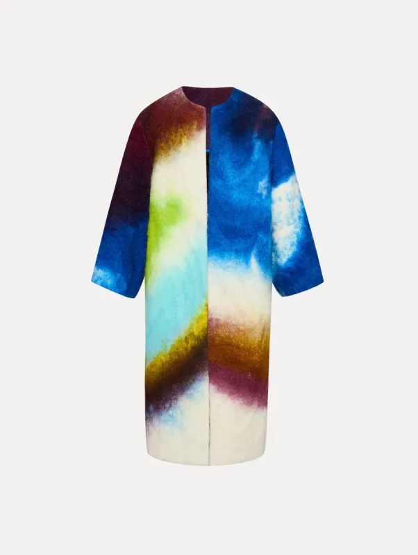 Abstract Watercolor Coat sold by Oscar de la Renta