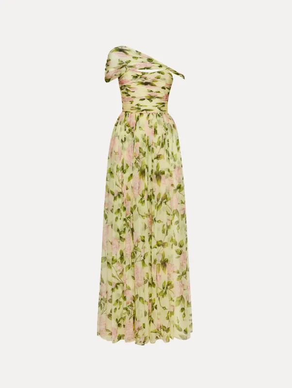 English Rose Silk Chiffon Gown sold by Oscar de la Renta