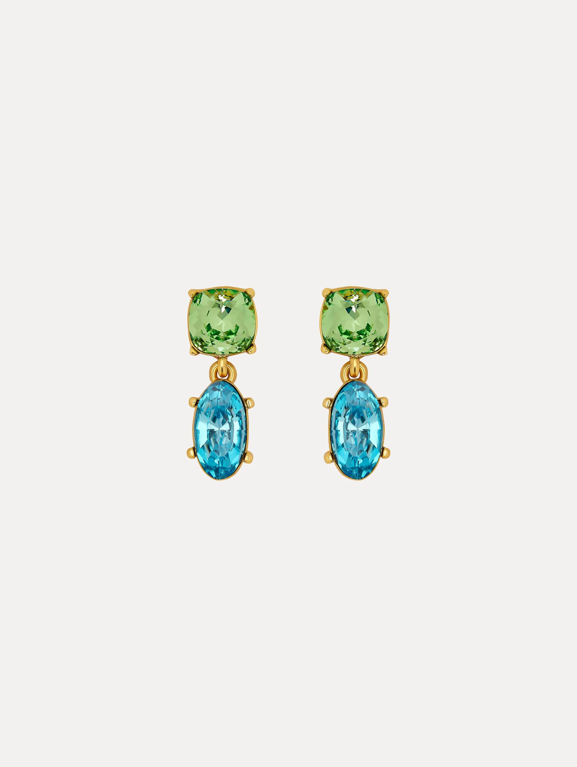 Double Crystal Drop Earrings sold by Oscar de la Renta