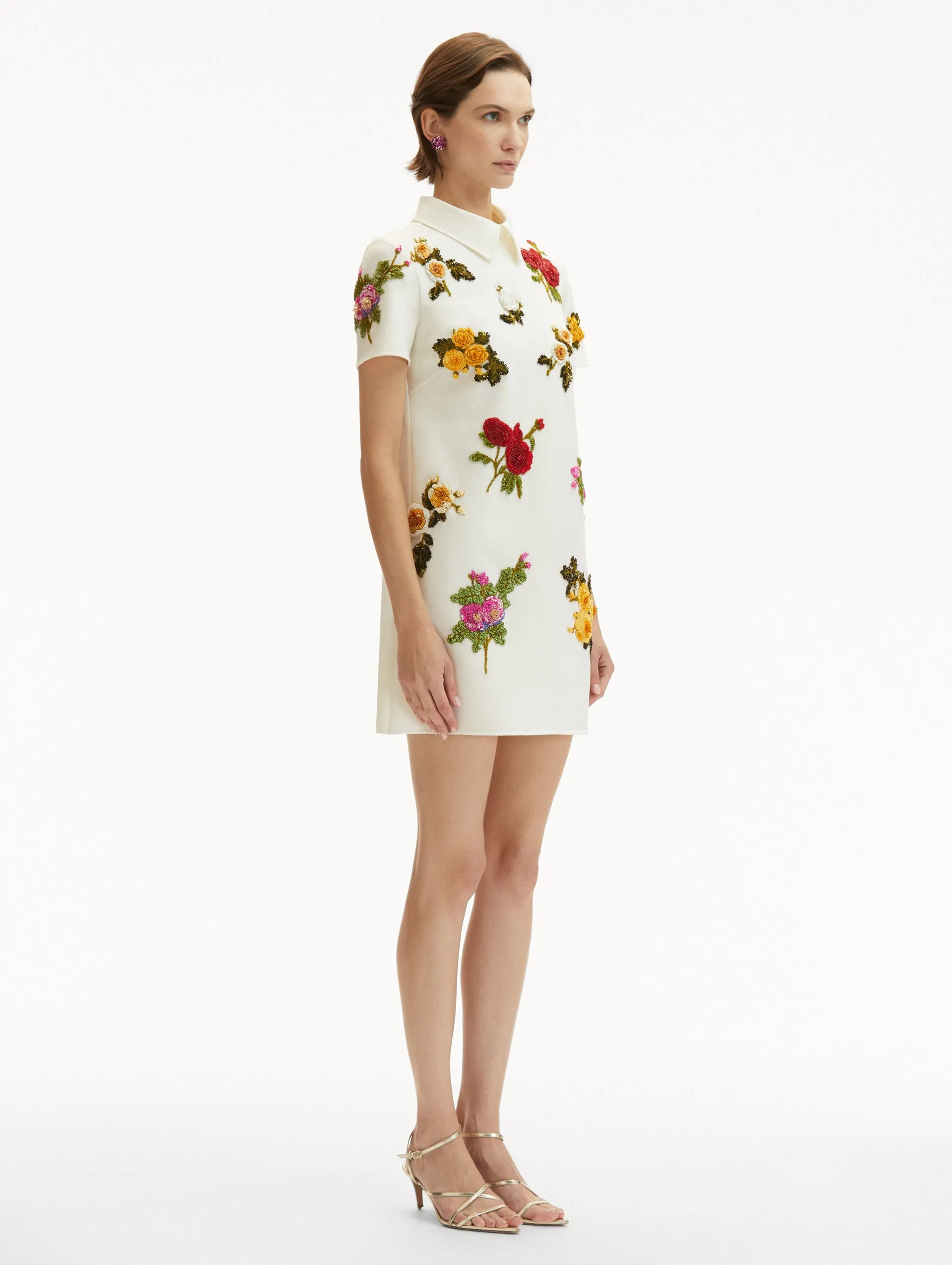 English Rose Embroidered Shift Dress sold by Oscar de la Renta product image thumbnail 4