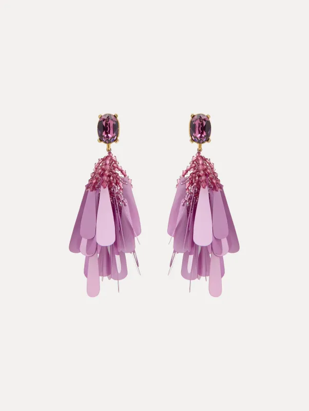 Sequin Petal Clip-On Earrings sold by Oscar de la Renta