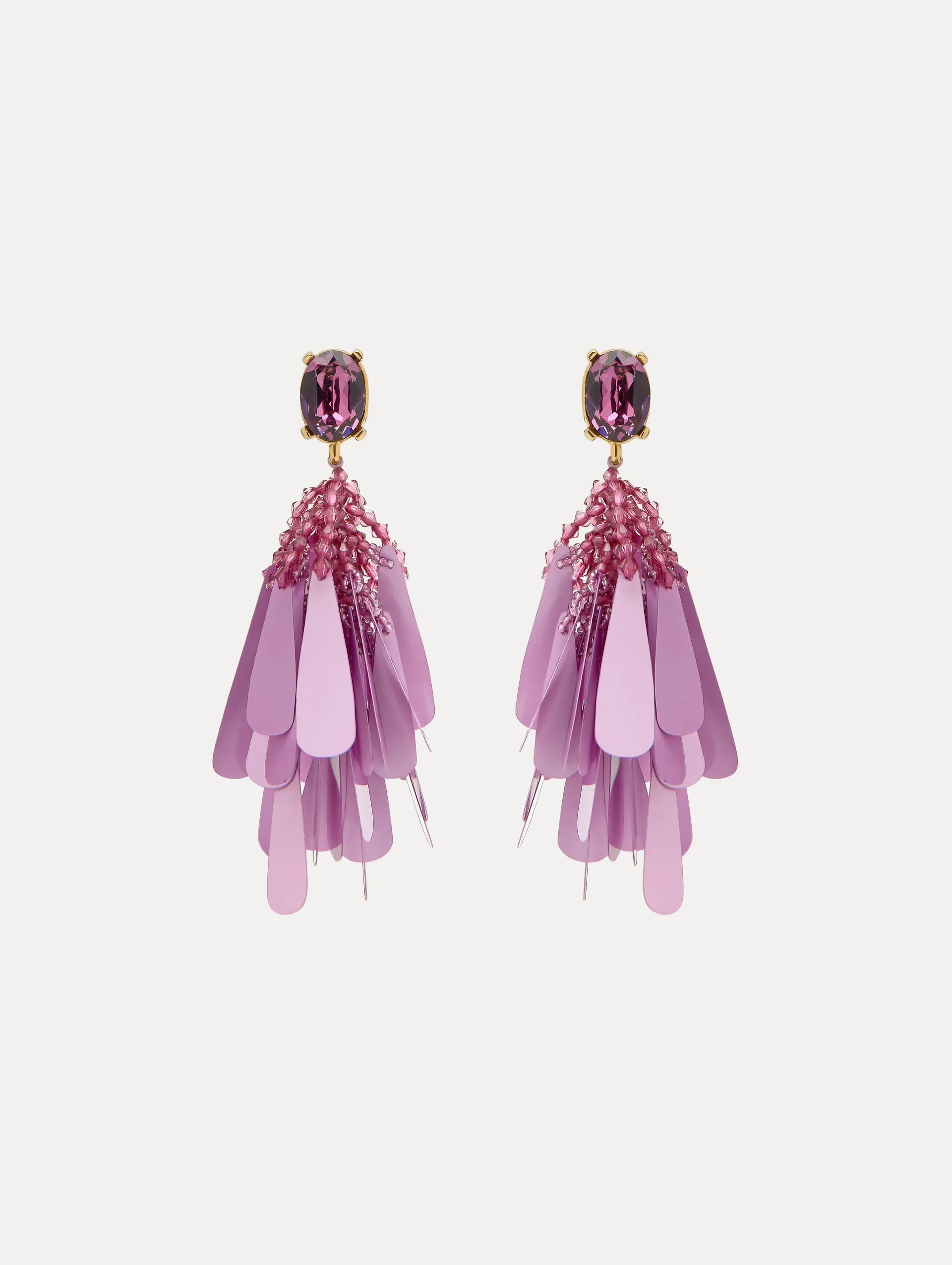 Sequin Petal Clip-On Earrings sold by Oscar de la Renta
