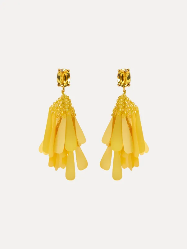Sequin Petal Clip-On Earrings sold by Oscar de la Renta