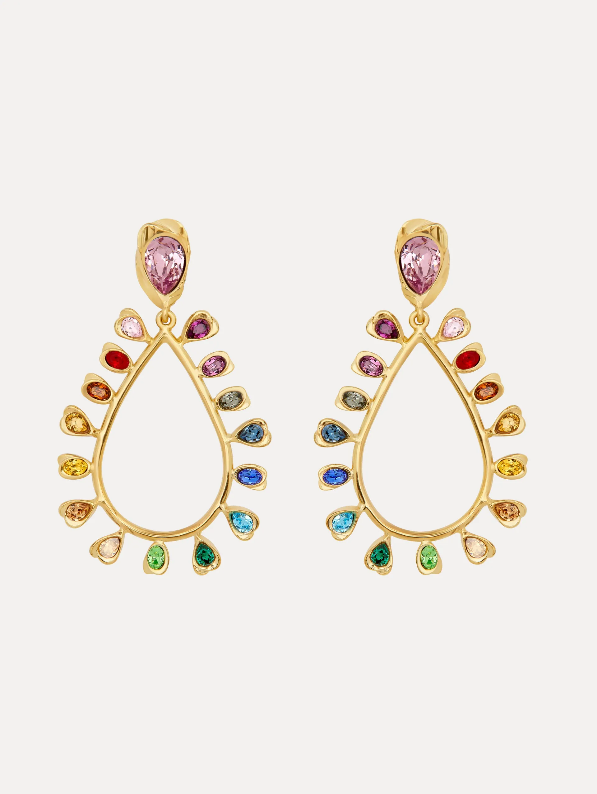 Multi-Colored Crystal Drop Earrings sold by Oscar de la Renta