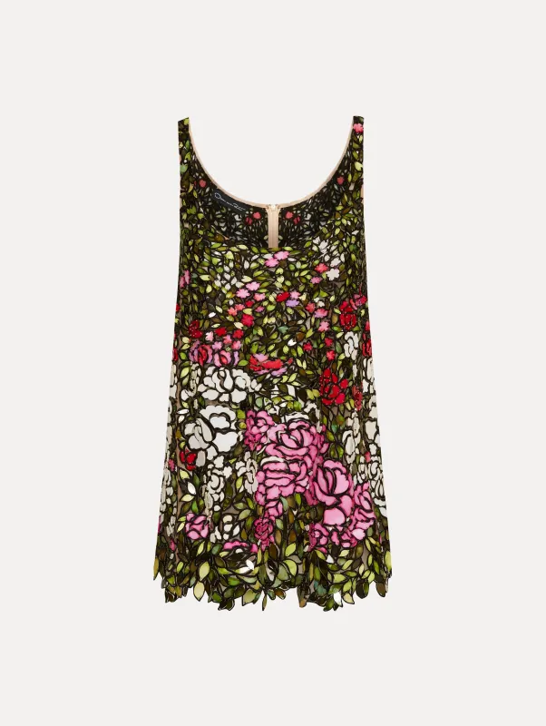 Rose Field Mosaic Cocktail Dress sold by Oscar de la Renta