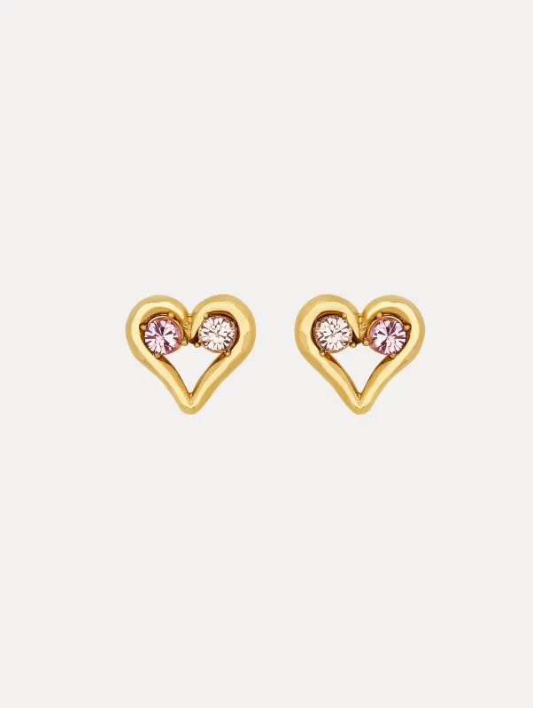 Crystal Heart Earrings sold by Oscar de la Renta