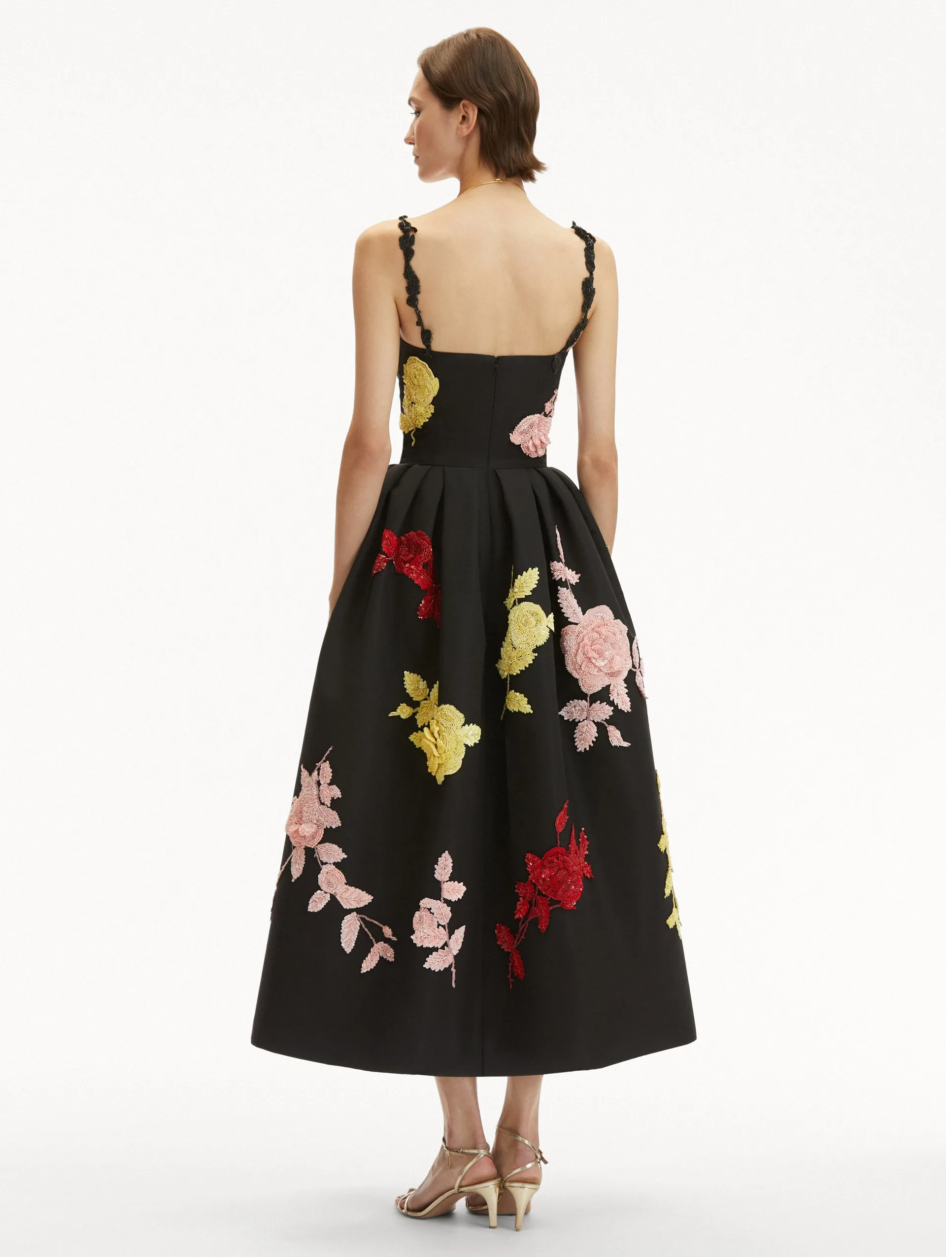 English Rose Embroidered Cocktail Dress sold by Oscar de la Renta product image thumbnail 3