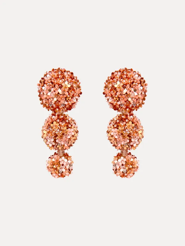 Flower Pompom Drop Clip-On Earrings sold by Oscar de la Renta
