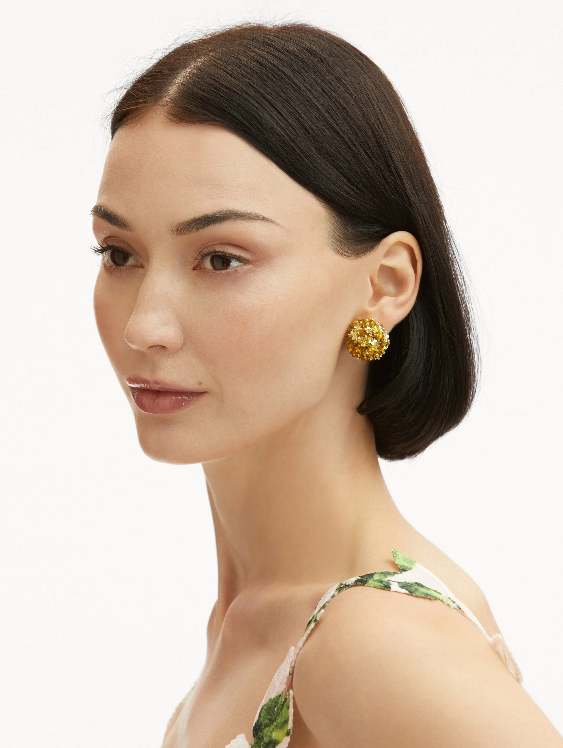 Flower Pompom Clip-On Earrings sold by Oscar de la Renta product image thumbnail 2