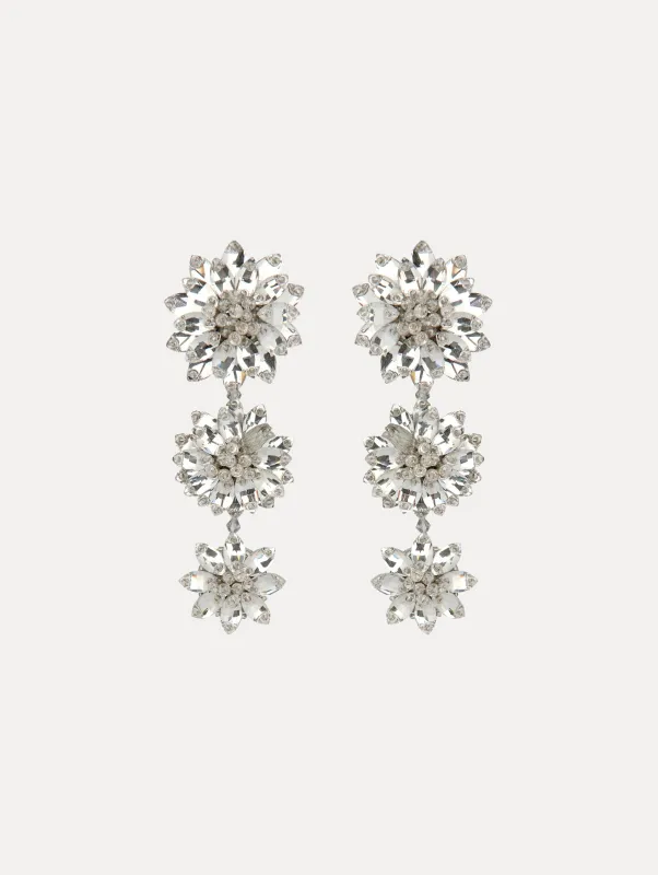 Triple Flower Drop Clip-On Earrings sold by Oscar de la Renta
