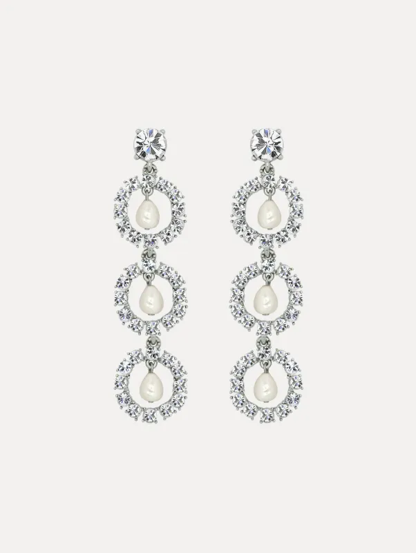 Crystal Disc Drop Earrings sold by Oscar de la Renta