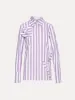 Floral Cutout Striped Blouse sold by Oscar de la Renta