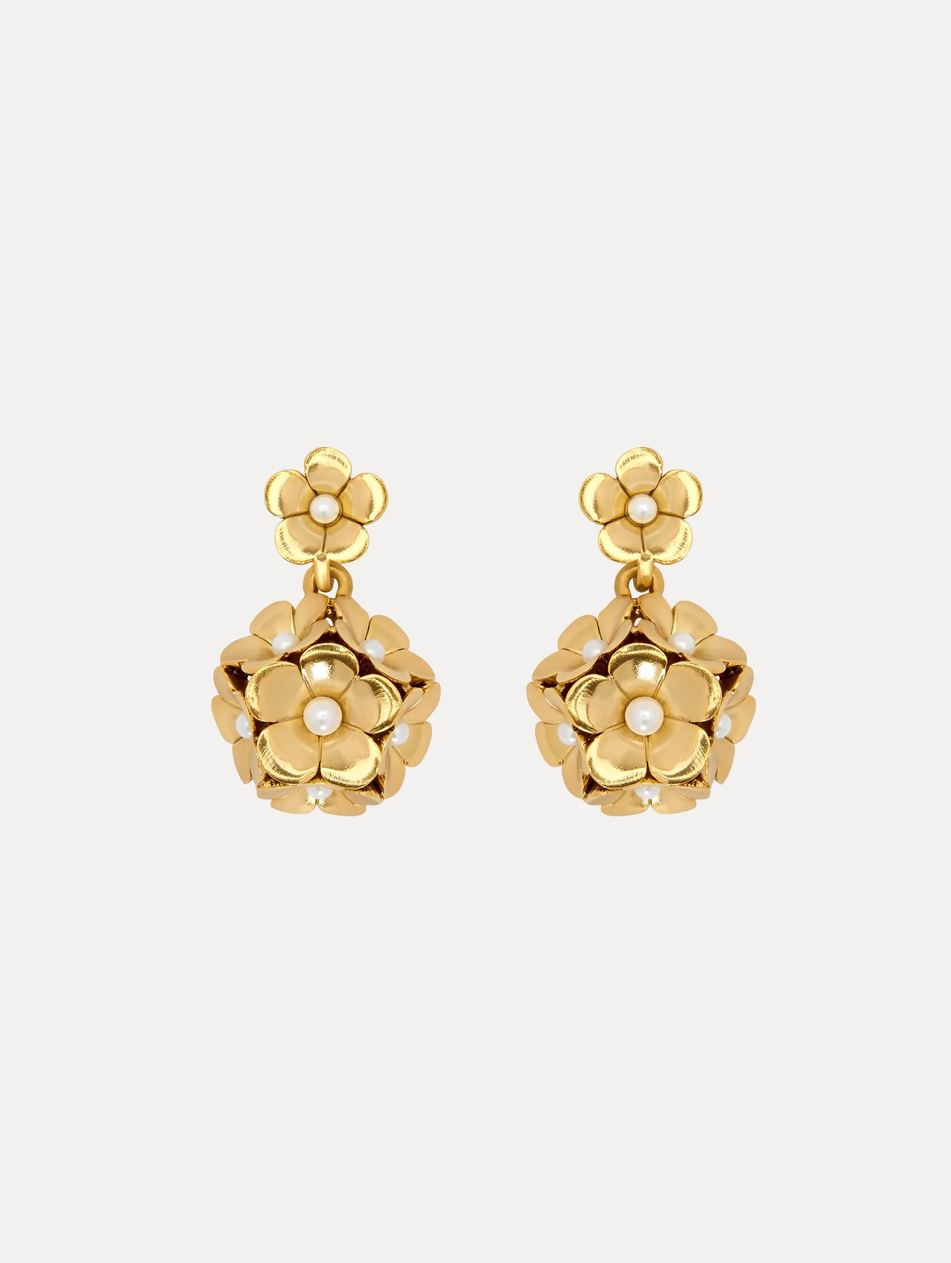 Enamel Flower Drop Earrings sold by Oscar de la Renta