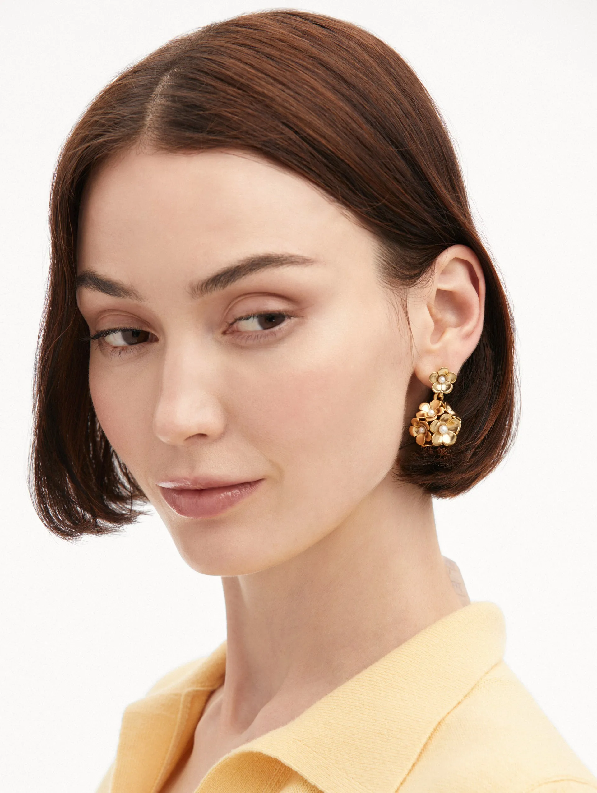 Enamel Flower Drop Earrings sold by Oscar de la Renta product image thumbnail 2